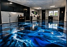 Clean bright garage floor