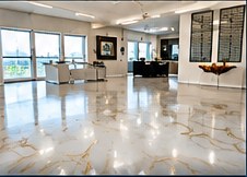 Gold metallic decorative epoxy floor